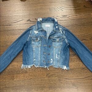 Cello Distressed Blue Jean Jacket